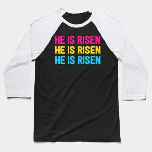 He Is Risen Cool Inspirational Easter Christian Baseball T-Shirt